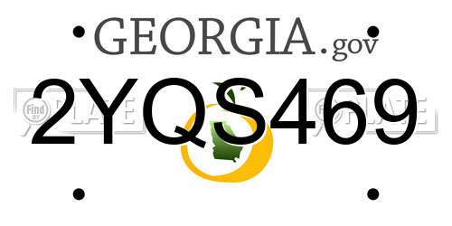 2YQS469 Georgia License Plate