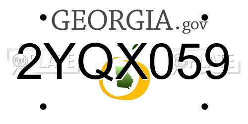 2YQX059 Georgia License Plate