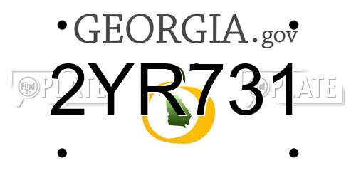 2YR731 Georgia License Plate