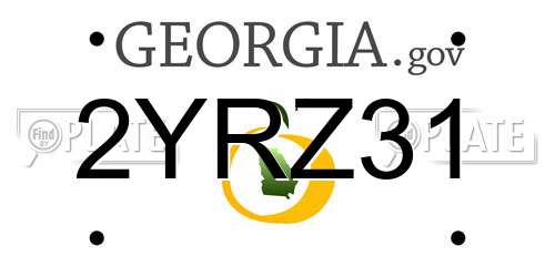 2YRZ31 Georgia License Plate
