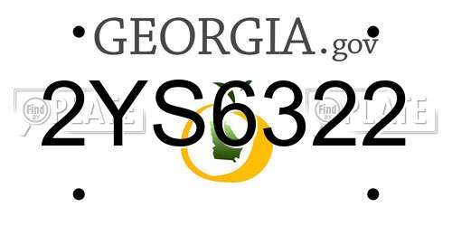 2YS6322 Georgia License Plate