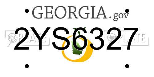 2YS6327 Georgia License Plate