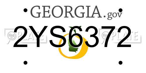 2YS6372 Georgia License Plate