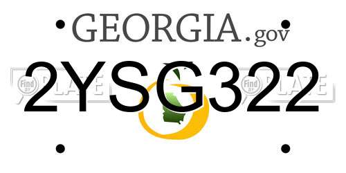 2YSG322 Georgia License Plate