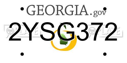 2YSG372 Georgia License Plate