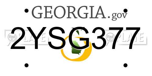 2YSG377 Georgia License Plate