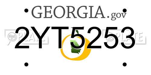 2YT5253 Georgia License Plate