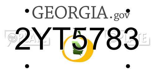 2YT5783 Georgia License Plate