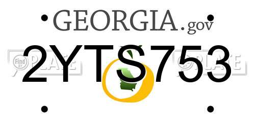 2YTS753 Georgia License Plate
