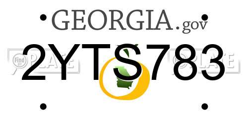2YTS783 Georgia License Plate