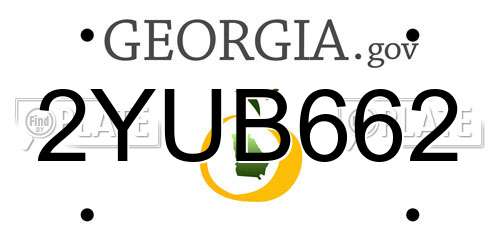 2YUB662 Georgia License Plate