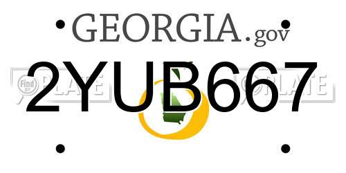 2YUB667 Georgia License Plate