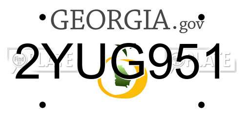 2YUG951 Georgia License Plate
