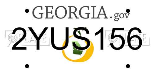 2YUS156 Georgia License Plate