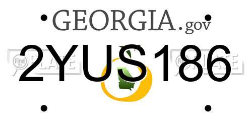 2YUS186 Georgia License Plate