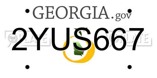 2YUS667 Georgia License Plate