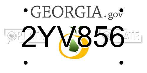 2YV856 Georgia License Plate