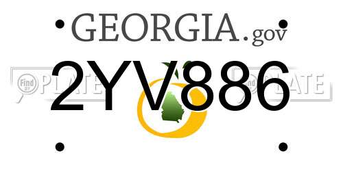 2YV886 Georgia License Plate
