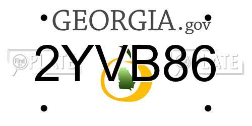 2YVB86 Georgia License Plate