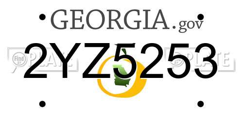 2YZ5253 Georgia License Plate