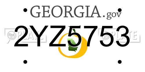 2YZ5753 Georgia License Plate