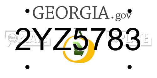 2YZ5783 Georgia License Plate