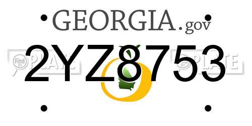 2YZ8753 Georgia License Plate