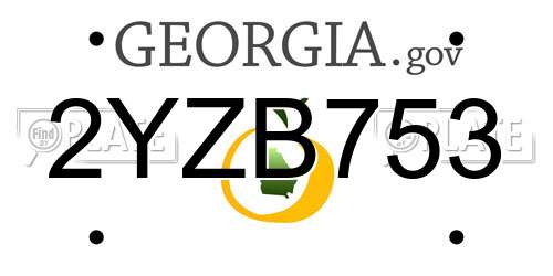 2YZB753 Georgia License Plate