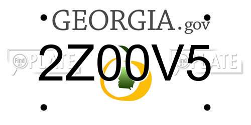 2Z00V5 Georgia License Plate