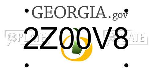 2Z00V8 Georgia License Plate