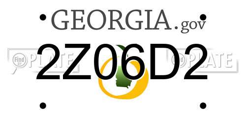 2Z06D2 Georgia License Plate
