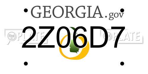 2Z06D7 Georgia License Plate