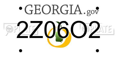 2Z06O2 Georgia License Plate