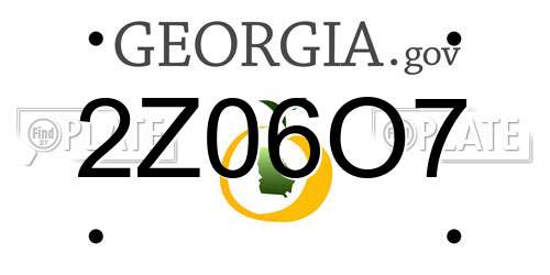2Z06O7 Georgia License Plate
