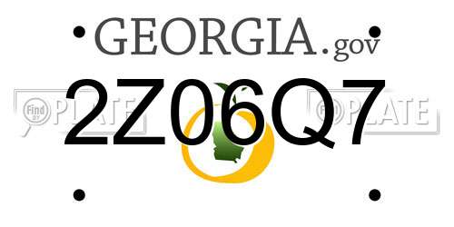 2Z06Q7 Georgia License Plate
