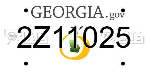 2Z11025 Georgia License Plate