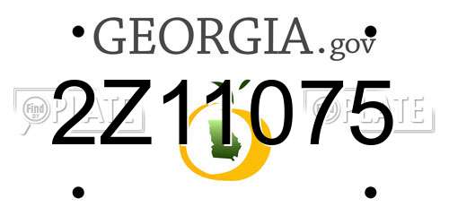 2Z11075 Georgia License Plate