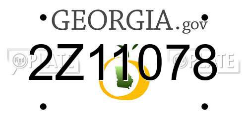 2Z11078 Georgia License Plate