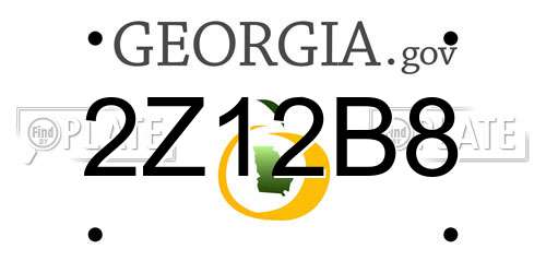 2Z12B8 Georgia License Plate