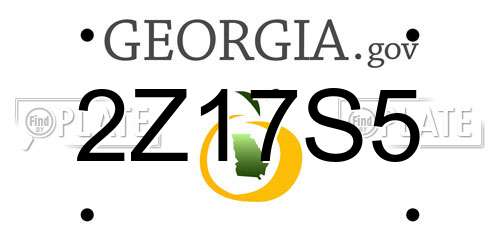2Z17S5 Georgia License Plate