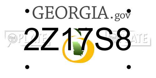 2Z17S8 Georgia License Plate