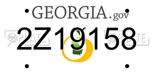 2Z19158 Georgia License Plate