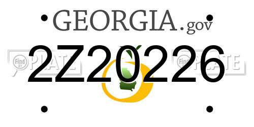 2Z20226 Georgia License Plate