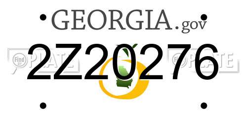 2Z20276 Georgia License Plate