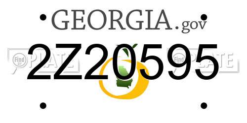 2Z20595 Georgia License Plate
