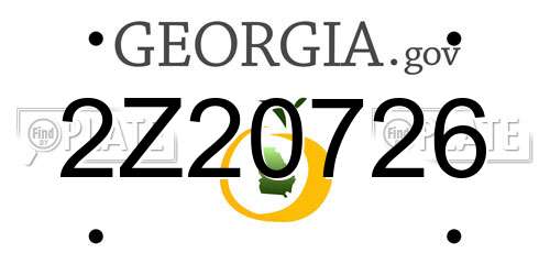 2Z20726 Georgia License Plate
