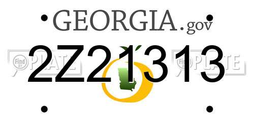 2Z21313 Georgia License Plate