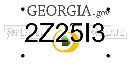 2Z25I3 Georgia License Plate