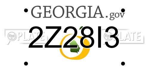 2Z28I3 Georgia License Plate