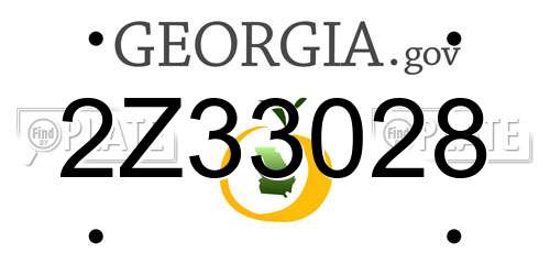 2Z33028 Georgia License Plate